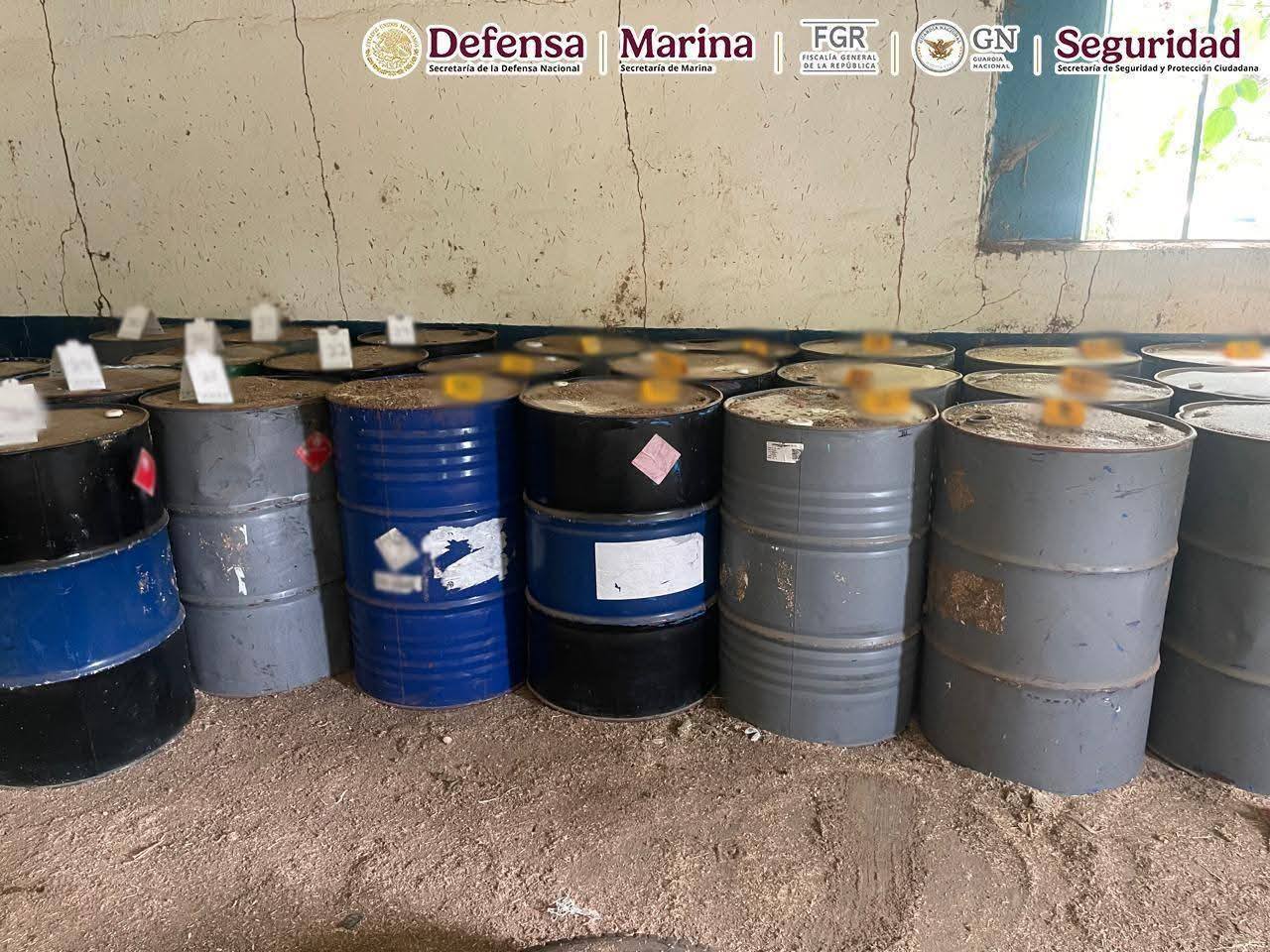 Aseguran en Guerrero más de 11 toneladas de sustancias químicas para elaboración de drogas